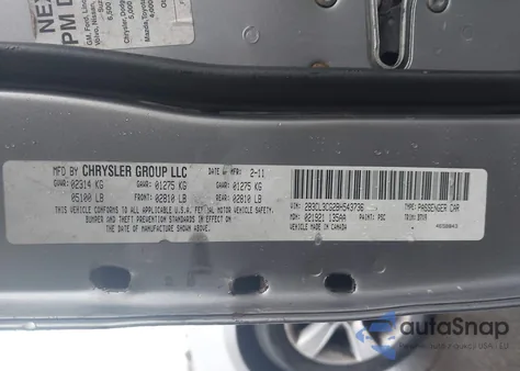 2011 Dodge Charger из США, поврежденный, VIN 2B3CL3CG2BH543736